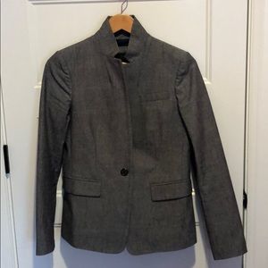 Jcrew regent blazer - chambray cotton with stretch - single button and lined.